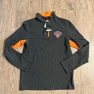 NWT Antigua New York Knicks Quarter Zip Pullover Gray Sweater Men’s Size S